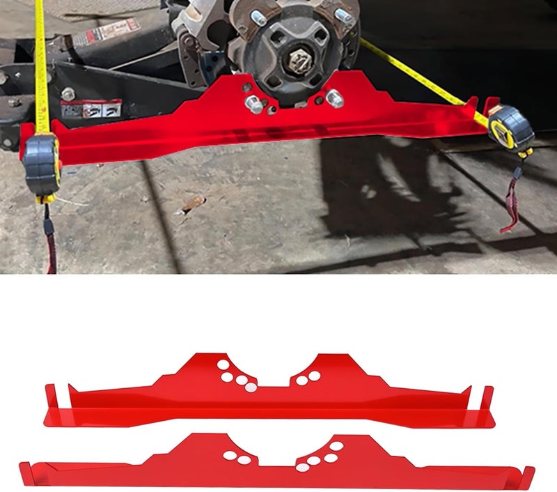 OICCTBF 2Pcs Toe Alignment Tool Plates,Stainless Steel Wheel Alignment Tool Toe Angle Accurate Measurement Gauge for Polaris RZR XP 1000 Turbo S Ranger General for UTV (Red) - Image 1